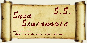 Saša Simeonović vizit kartica
